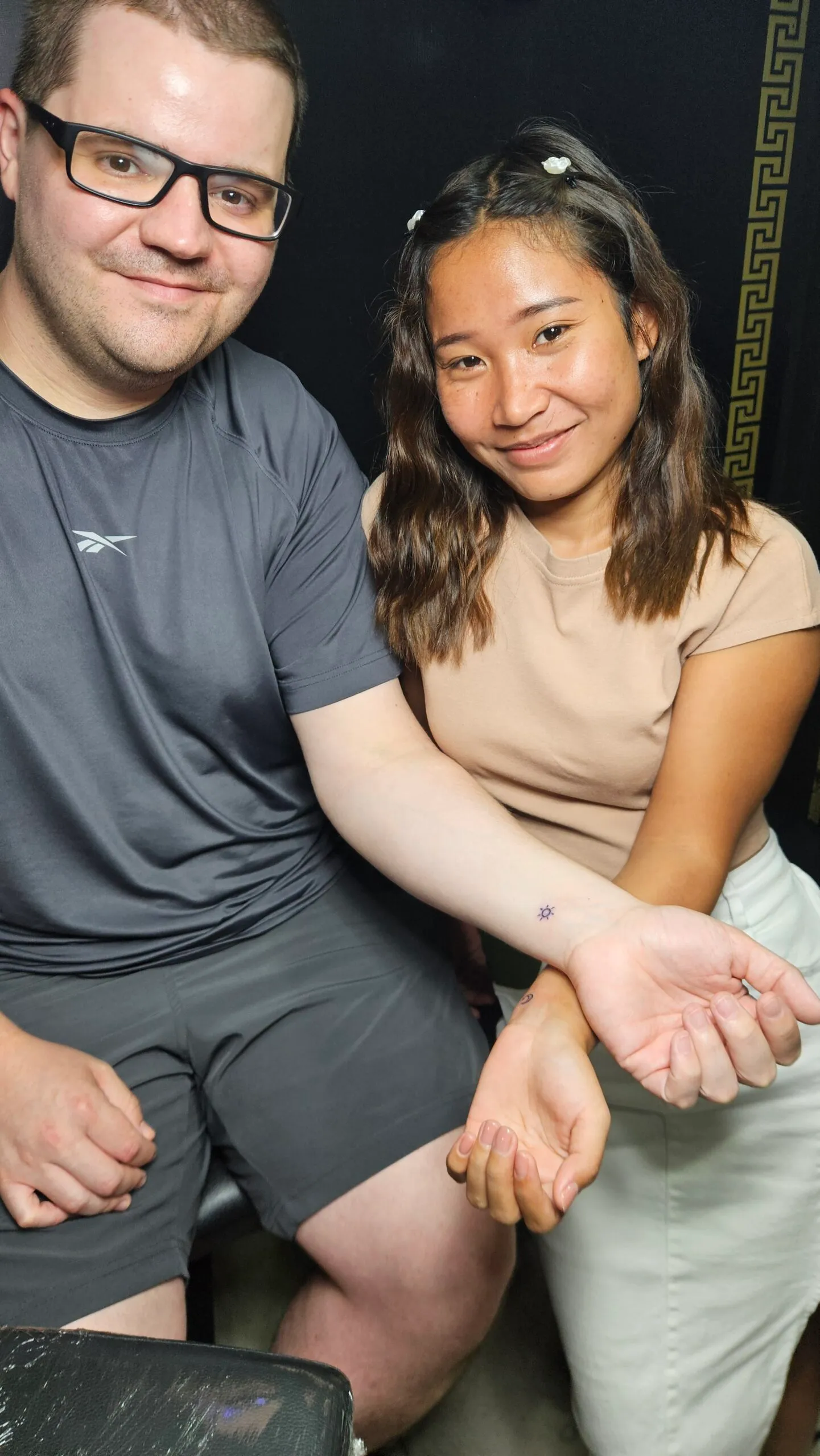 Minimalist tattoo design, couple tattoos, Lethal Ink Tattoo Studio, Pattaya Thailand, August 2024