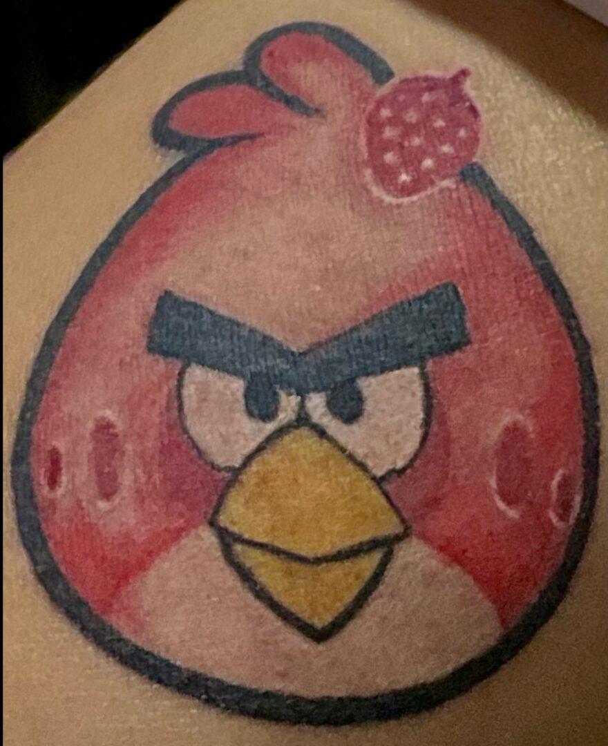 Angry Bird, Color, Couples Tattoo by Ron. He is a highly skilled tattoo artist at Lethal Ink Tattoo in Pattaya. He is Known for is expertise in Watercolor Fine Line, Tribal, Realistic, Irezumi, Neo Thai, Quote, Japanese, and Blackwork. Ron, Tattoo Artist, Lethal Ink Tattoo, Pattaya, 2024