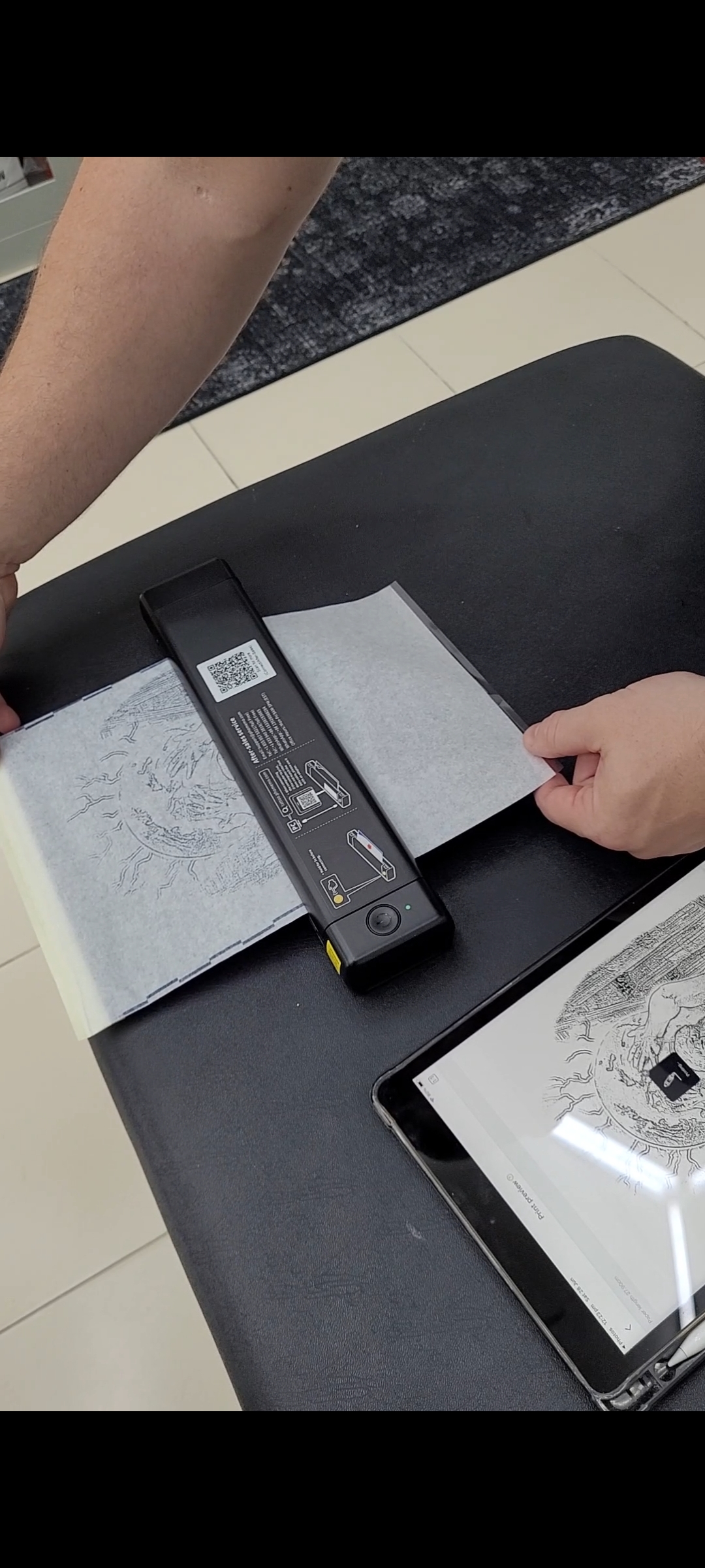 Tattoo Process Step 3 - Printing Stencil