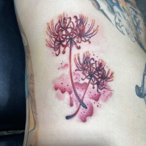 Flower, Red, Rib, Color Cadillac, City Scape, Cool, Black and Grey Tattoo by Max. He is a highly skilled tattoo artist at Lethal Ink Tattoo in Pattaya. He is celebrated for is expertise in black and grey, anime, manga, Thai art, and tribal motifs. Max, Flower, Red, Rib, Color Tattoo, Lethal Ink, Pattaya, 2024
