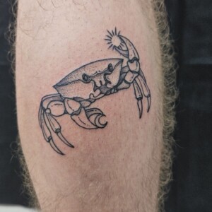 Black and gray, crab tattoo, Lethal Ink Tattoo, Phra Tamnak, Pattaya, 2025 Black and gray, crab tattoo, Lethal Ink Tattoo, Phra Tamnak, Pattaya, 2025