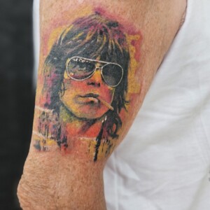 Keith Richards, realistic, portrait, color, arm tattoo Lethal Ink Tattoo, Phra Tamnak, Pattaya, 2025 Keith Richards, realistic, portrait, color, arm tattoo Lethal Ink Tattoo, Phra Tamnak, Pattaya, 2025