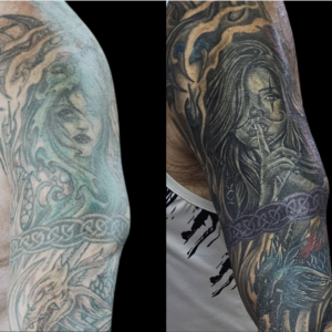 Tattoo Repair, tattoo cover, chicano, black and gray, shoulder tattoo, Lethal Ink Tattoo, Phra Tamnak, Pattaya, 2025 Tattoo Repair, tattoo cover, chicano, black and gray, shoulder tattoo, Lethal Ink Tattoo, Phra Tamnak, Pattaya, 2025